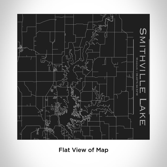 Rendered View of Smithville Lake Missouri Map Engraving on 17oz Stainless Steel Insulated Tumbler in Black