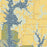 Smithville Lake Missouri Map Print in Woodblock Style Zoomed In Close Up Showing Details