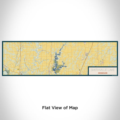 Flat View of Map Custom Smithville Lake Missouri Map Enamel Mug in Woodblock