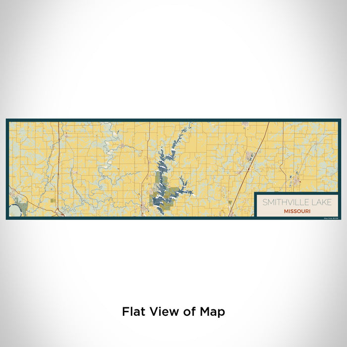 Flat View of Map Custom Smithville Lake Missouri Map Enamel Mug in Woodblock