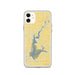 Custom iPhone 11 Smithville Lake Missouri Map Phone Case in Woodblock