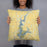 Person holding 18x18 Custom Smithville Lake Missouri Map Throw Pillow in Woodblock