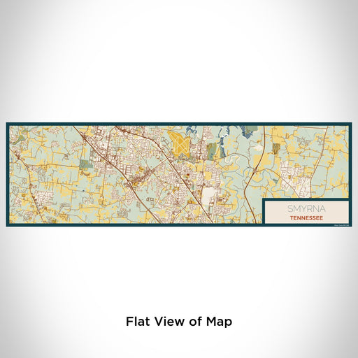 Flat View of Map Custom Smyrna Tennessee Map Enamel Mug in Woodblock