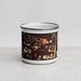 Front View Custom Snake Alley Burlington Map Enamel Mug in Ember