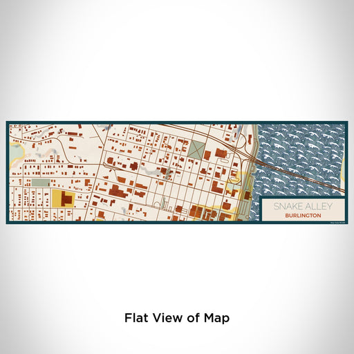 Flat View of Map Custom Snake Alley Burlington Map Enamel Mug in Woodblock