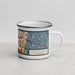 Right View Custom Snake Alley Burlington Map Enamel Mug in Woodblock