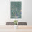 24x36 Snoqualmie Washington Map Print Portrait Orientation in Afternoon Style Behind 2 Chairs Table and Potted Plant