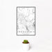 12x18 Snoqualmie Washington Map Print Portrait Orientation in Classic Style With Small Cactus Plant in White Planter