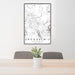24x36 Snoqualmie Washington Map Print Portrait Orientation in Classic Style Behind 2 Chairs Table and Potted Plant