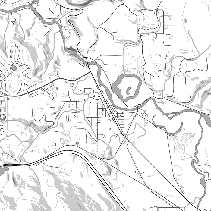 Snoqualmie Washington Map Print in Classic Style Zoomed In Close Up Showing Details