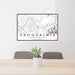 24x36 Snoqualmie Washington Map Print Landscape Orientation in Classic Style Behind 2 Chairs Table and Potted Plant