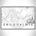 Snoqualmie Washington Map Print Landscape Orientation in Classic Style With Shaded Background