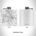 Rendered View of Snoqualmie Washington Map Engraving on 6oz Stainless Steel Flask in White