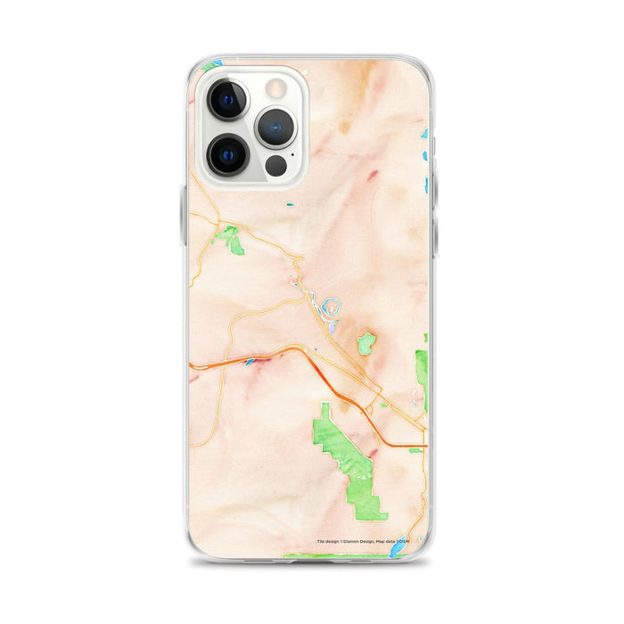 Custom Snoqualmie Washington Map iPhone 12 Pro Max Phone Case in Watercolor