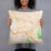 Person holding 18x18 Custom Snoqualmie Washington Map Throw Pillow in Watercolor