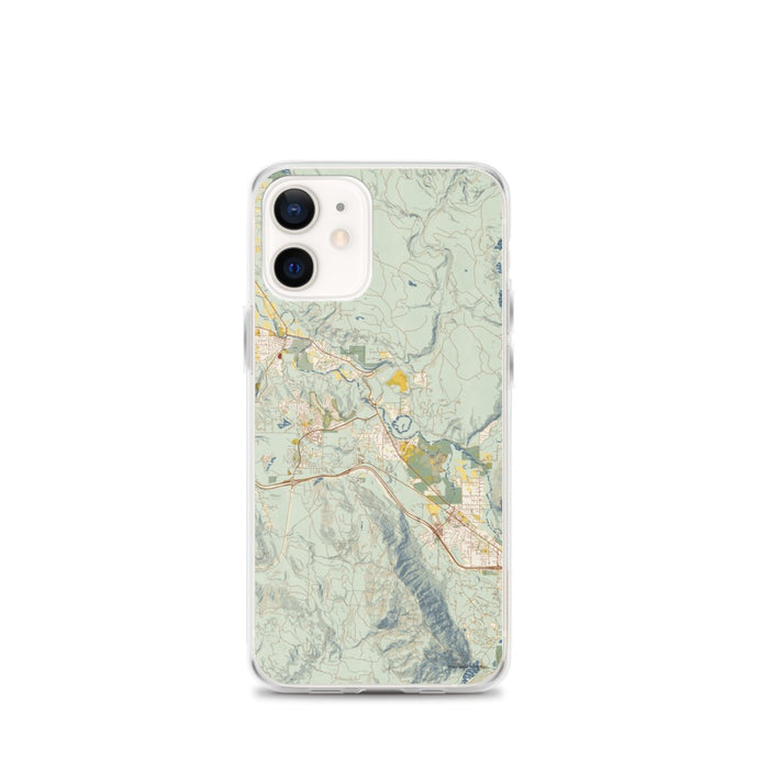 Custom Snoqualmie Washington Map iPhone 12 mini Phone Case in Woodblock