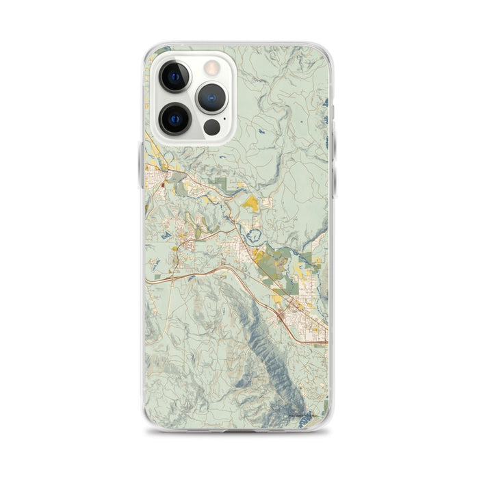 Custom Snoqualmie Washington Map iPhone 12 Pro Max Phone Case in Woodblock