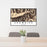24x36 Snowbird Utah Map Print Landscape Orientation in Ember Style Behind 2 Chairs Table and Potted Plant