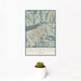 12x18 Snowbird Utah Map Print Portrait Orientation in Woodblock Style With Small Cactus Plant in White Planter