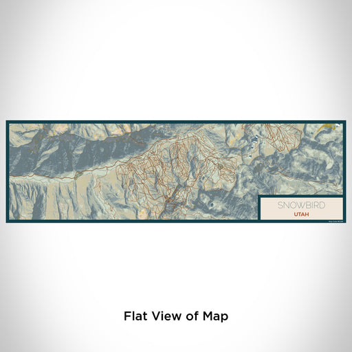 Flat View of Map Custom Snowbird Utah Map Enamel Mug in Woodblock