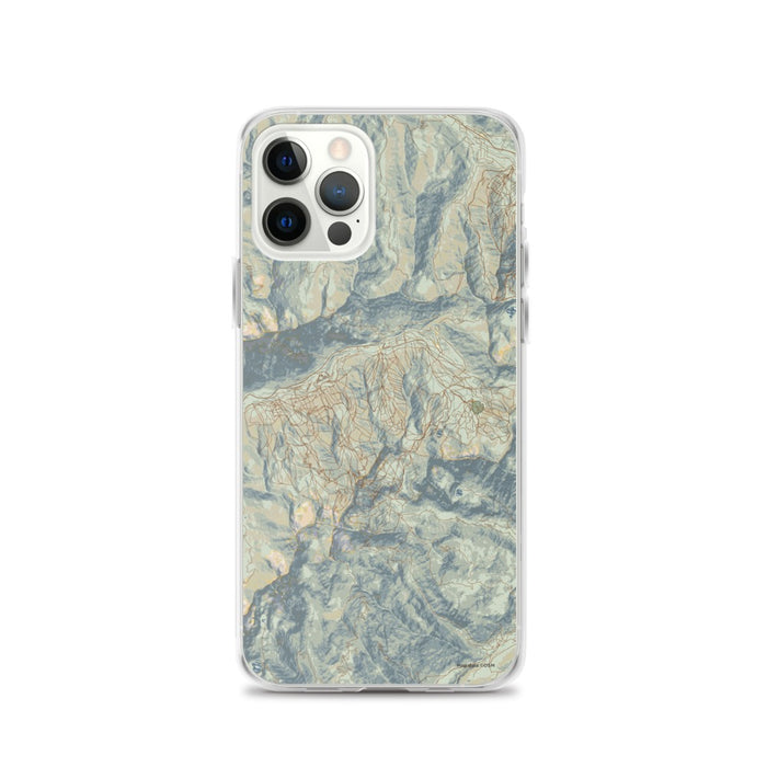 Custom Snowbird Utah Map iPhone 12 Pro Phone Case in Woodblock