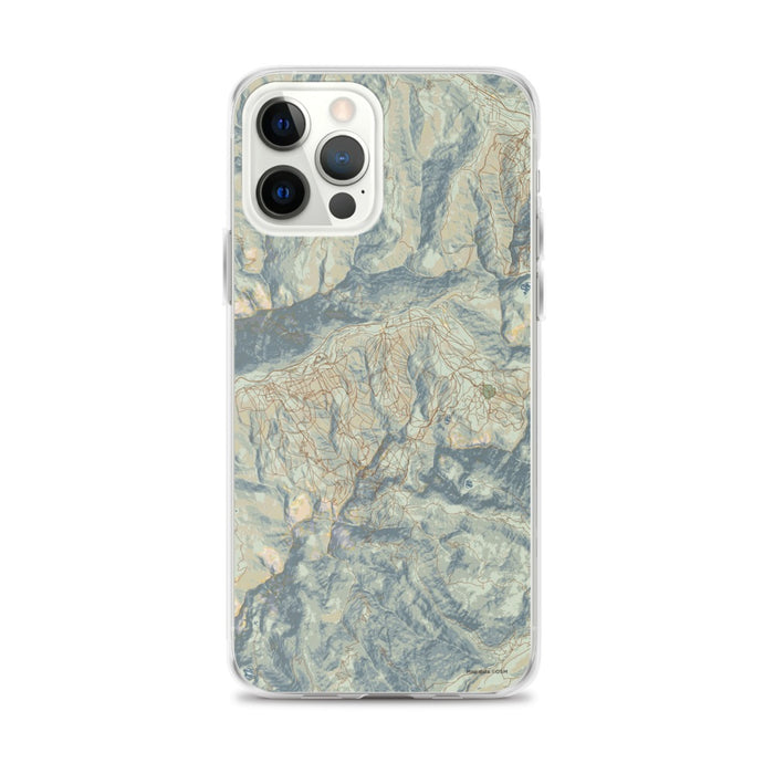 Custom Snowbird Utah Map iPhone 12 Pro Max Phone Case in Woodblock