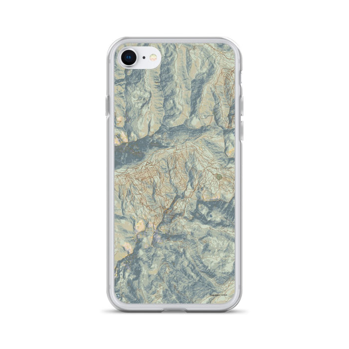 Custom Snowbird Utah Map iPhone SE Phone Case in Woodblock