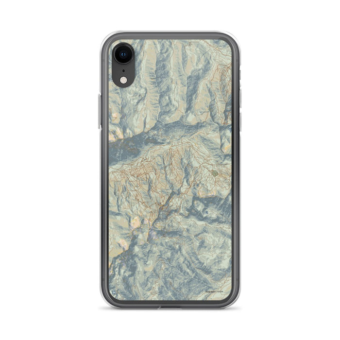 Custom Snowbird Utah Map Phone Case in Woodblock
