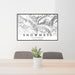24x36 Snowmass Colorado Map Print Landscape Orientation in Classic Style Behind 2 Chairs Table and Potted Plant