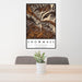 24x36 Snowmass Colorado Map Print Portrait Orientation in Ember Style Behind 2 Chairs Table and Potted Plant