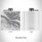 Rendered View of Snowmass Colorado Map Engraving on 6oz Stainless Steel Flask in White
