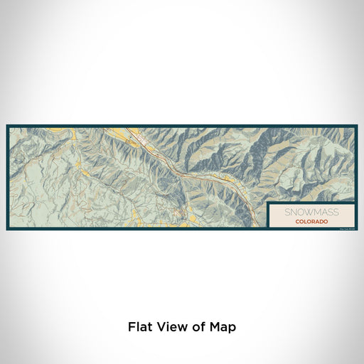 Flat View of Map Custom Snowmass Colorado Map Enamel Mug in Woodblock