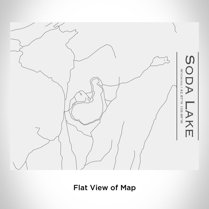 Rendered View of Soda Lake Wyoming Map Engraving on 20oz Stainless Steel Insulated Bottle with Bamboo Top in White
