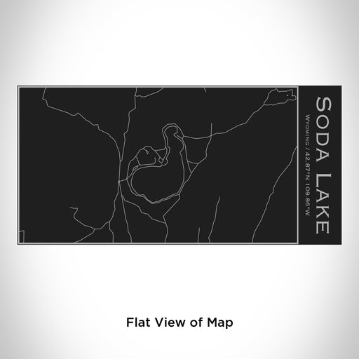 Rendered View of Soda Lake Wyoming Map Engraving on 17oz Stainless Steel Insulated Cola Bottle in Black