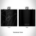 Rendered View of Soda Lake Wyoming Map Engraving on 6oz Stainless Steel Flask in Black