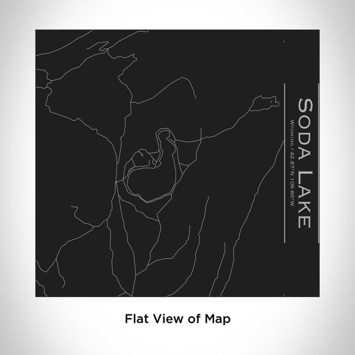 Rendered View of Soda Lake Wyoming Map Engraving on 17oz Stainless Steel Insulated Tumbler in Black