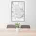 24x36 Somerville Massachusetts Map Print Portrait Orientation in Classic Style Behind 2 Chairs Table and Potted Plant