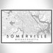 Somerville Massachusetts Map Print Landscape Orientation in Classic Style With Shaded Background