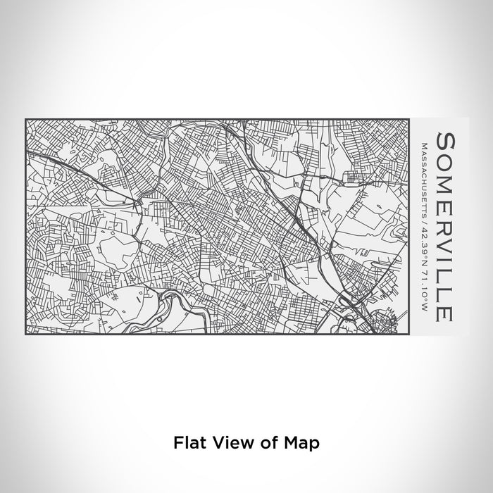 Rendered View of Somerville Massachusetts Map Engraving on 17oz Stainless Steel Insulated Cola Bottle in White