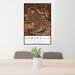 24x36 Somerville Massachusetts Map Print Portrait Orientation in Ember Style Behind 2 Chairs Table and Potted Plant