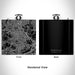 Rendered View of Somerville Massachusetts Map Engraving on 6oz Stainless Steel Flask in Black