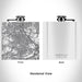 Rendered View of Somerville Massachusetts Map Engraving on 6oz Stainless Steel Flask in White