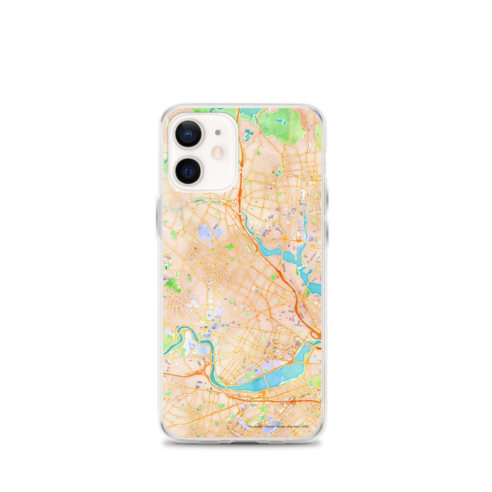 Custom Somerville Massachusetts Map iPhone 12 mini Phone Case in Watercolor