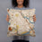 Person holding 18x18 Custom Somerville Massachusetts Map Throw Pillow in Woodblock
