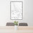 24x36 Somerville New Jersey Map Print Portrait Orientation in Classic Style Behind 2 Chairs Table and Potted Plant