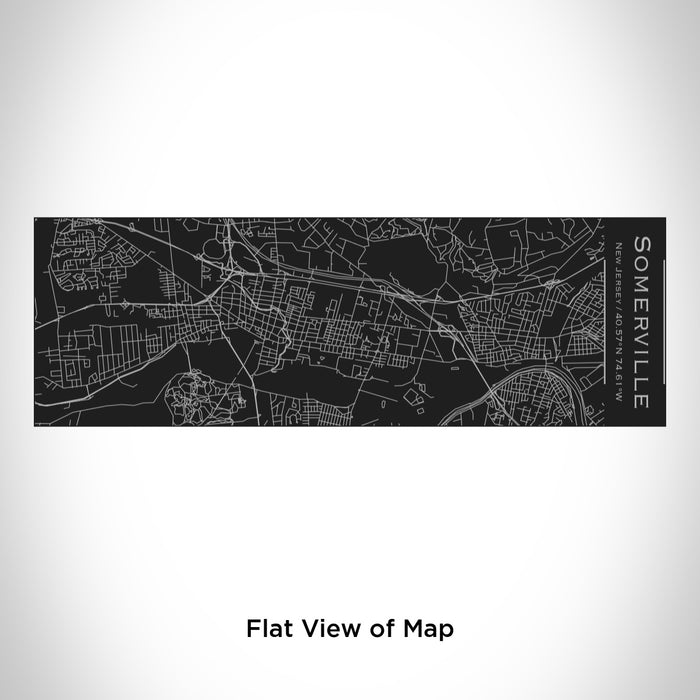 Rendered View of Somerville New Jersey Map Engraving on 10oz Stainless Steel Insulated Cup with Sliding Lid in Black