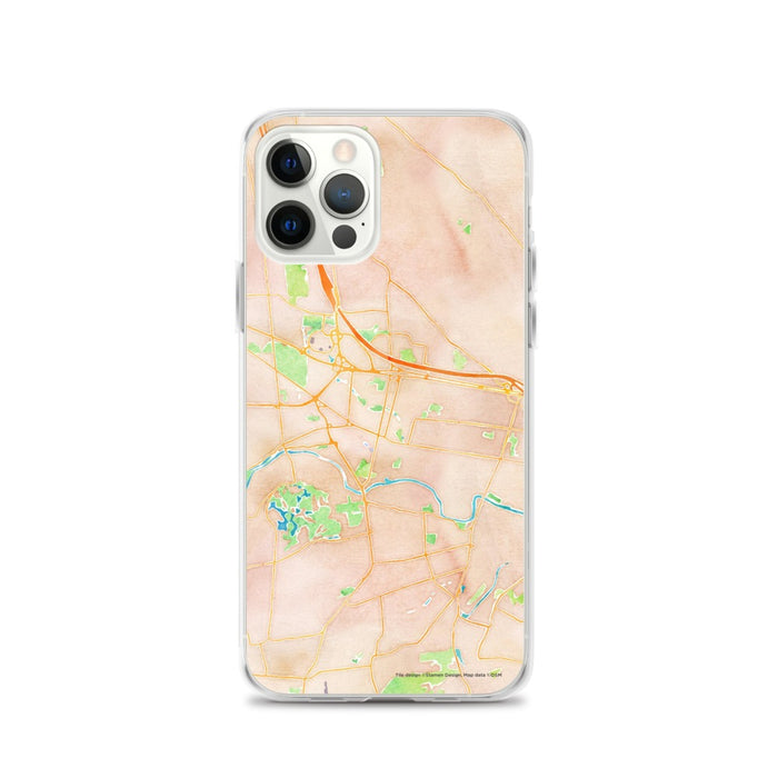 Custom Somerville New Jersey Map iPhone 12 Pro Phone Case in Watercolor