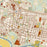 Somerville New Jersey Map Print in Woodblock Style Zoomed In Close Up Showing Details