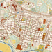 Somerville New Jersey Map Print in Woodblock Style Zoomed In Close Up Showing Details