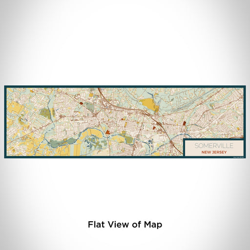 Flat View of Map Custom Somerville New Jersey Map Enamel Mug in Woodblock